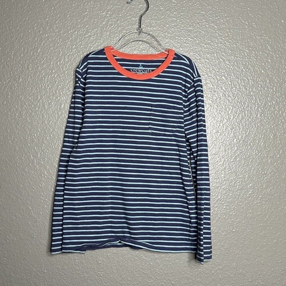 BOYS SIZE 8 Crewcuts Striped Long Sleeve Pocket Tee